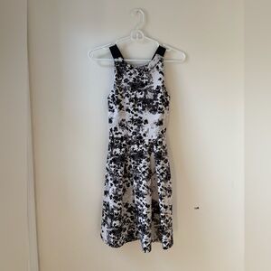 Elegant Black and White Floral Dress